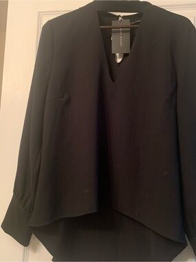 Zara Black V-Neck Blazer-Style Top